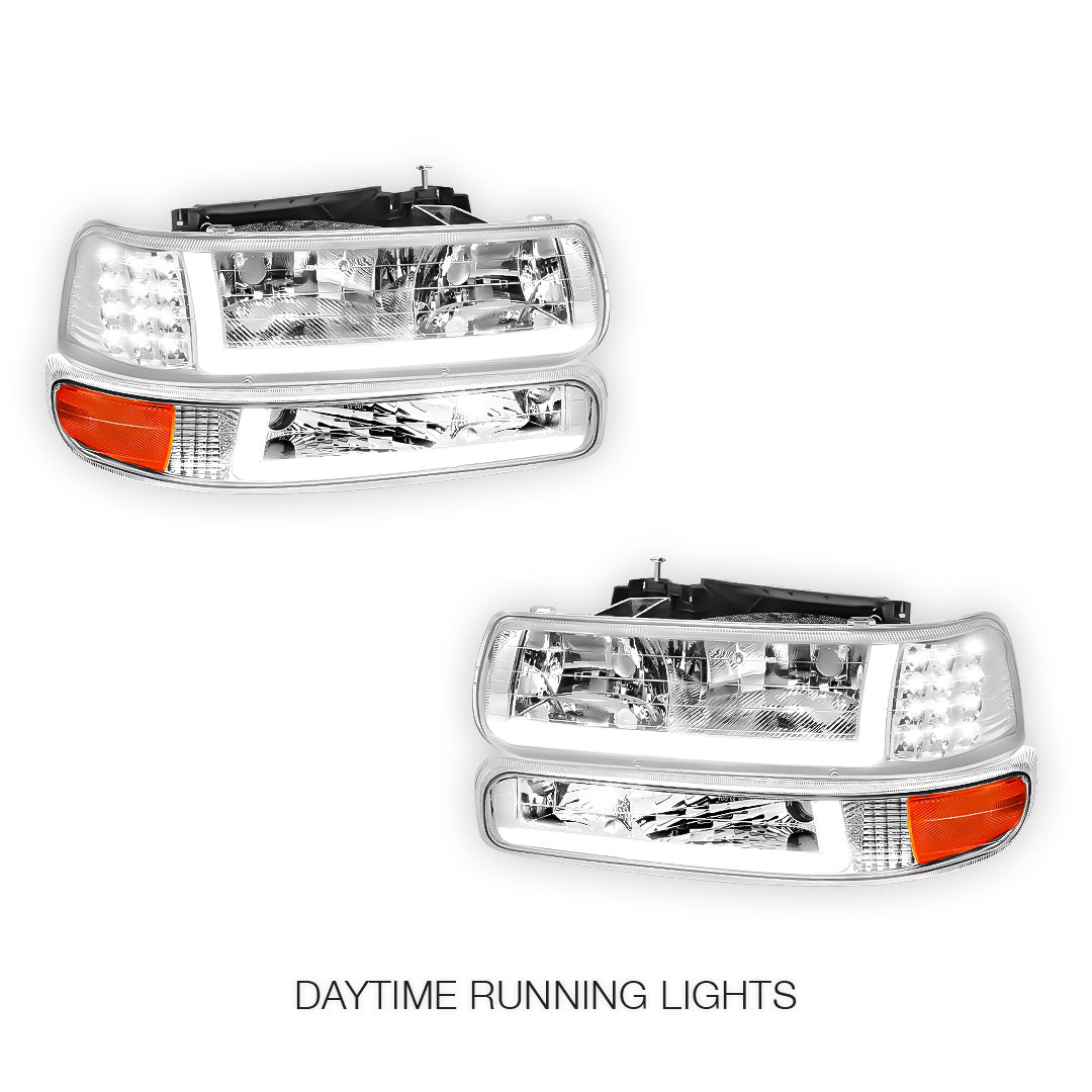 Chevrolet Tahoe LS / LT (2000 - 2006) LED DRL Bar Headlights LH + RH