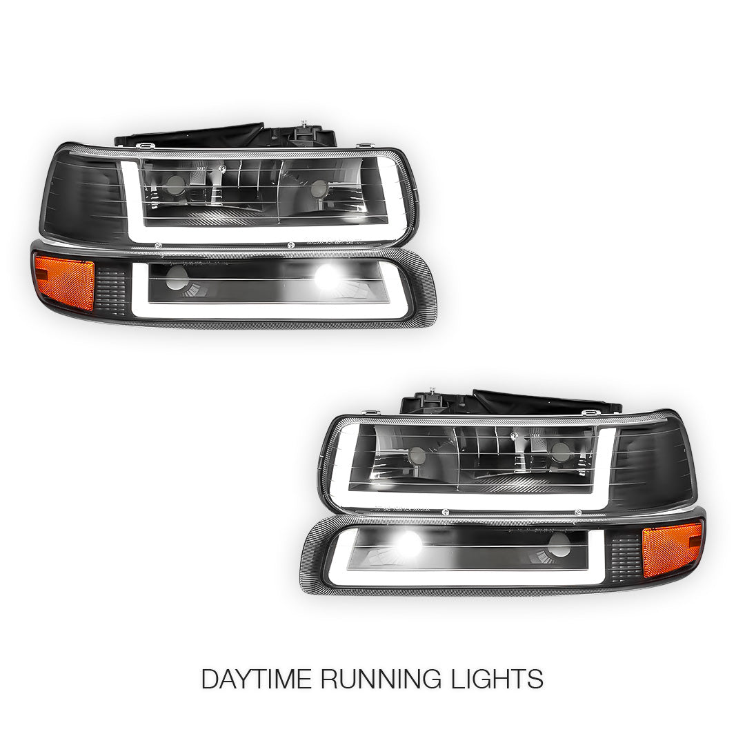 Chevrolet Tahoe LS / LT (2000 - 2006) LED DRL Bar Headlights LH + RH