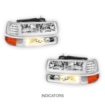 Chevrolet Tahoe LS / LT (2000 - 2006) LED DRL Bar Headlights LH + RH