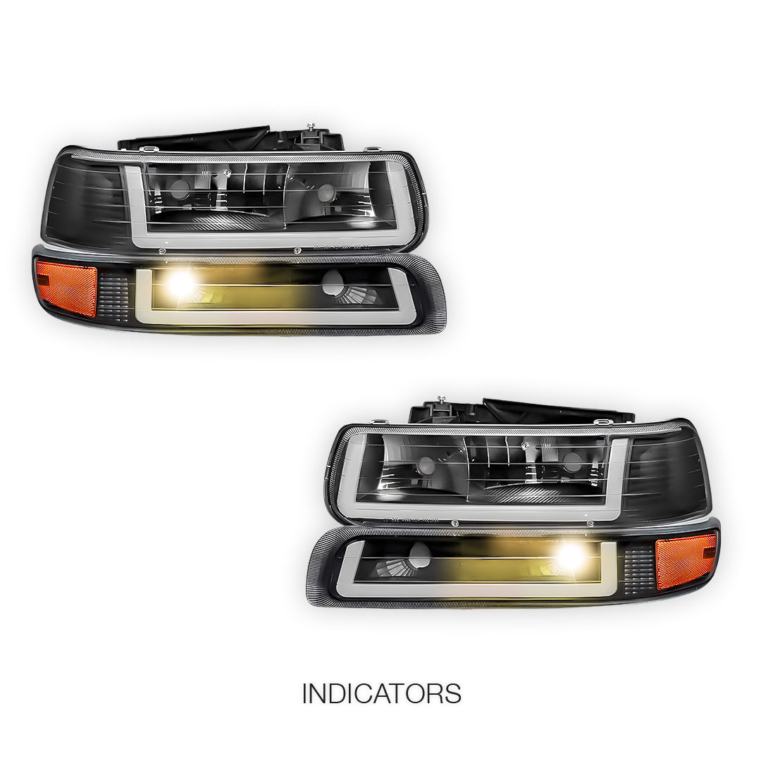 Chevrolet Tahoe LS / LT (2000 - 2006) LED DRL Bar Headlights LH + RH