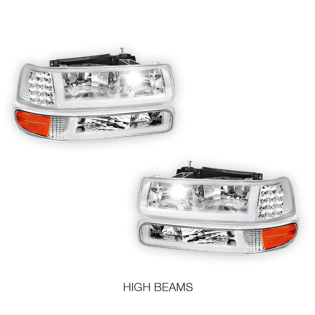 Chevrolet Tahoe LS / LT (2000 - 2006) LED DRL Bar Headlights LH + RH