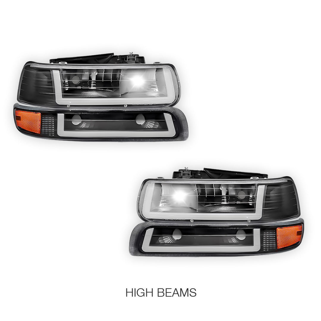 Chevrolet Tahoe LS / LT (2000 - 2006) LED DRL Bar Headlights LH + RH