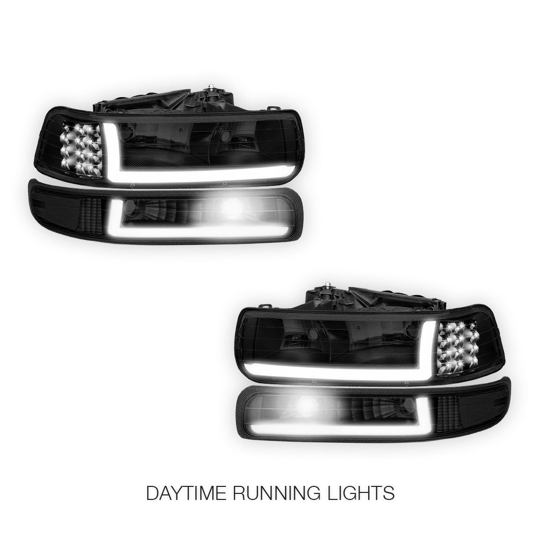 Chevrolet Tahoe LS / LT (2000 - 2006) LED DRL Bar Headlights LH + RH