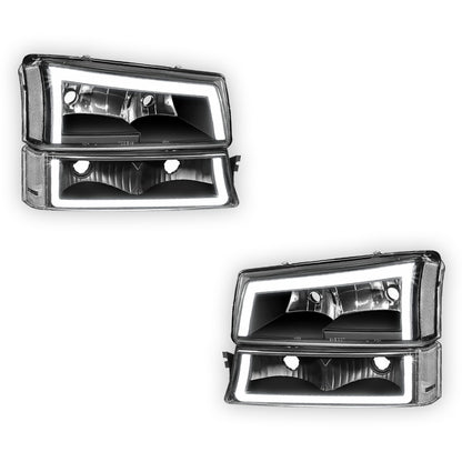 Chevrolet Silverado 2500 LS / LT / LTZ (2003 - 2006) LED DRL Replacement Headlights LH + RH