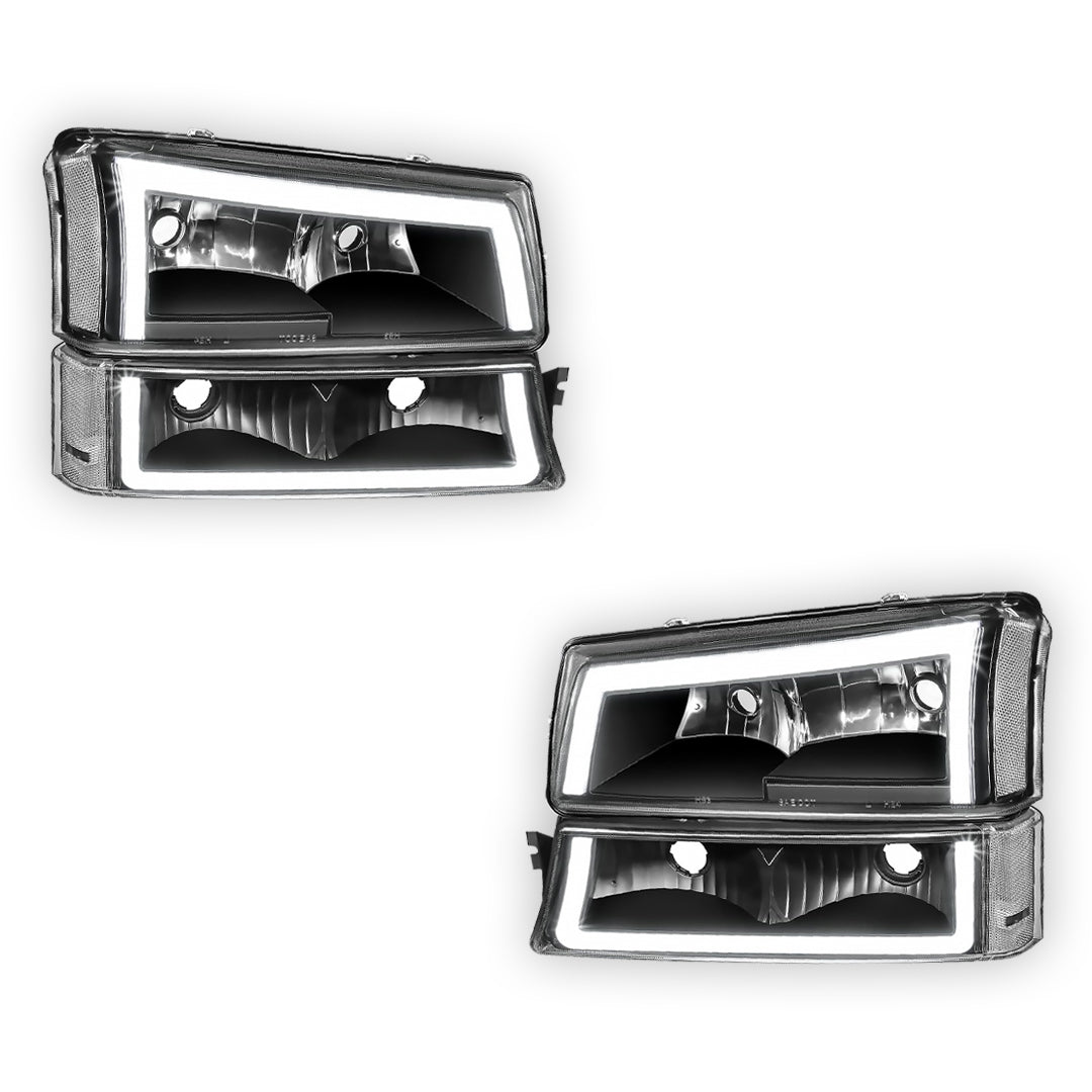 Chevrolet Silverado 2500 HD LS / LT / LTZ (2003 - 2006) LED DRL Replacement Headlights LH + RH