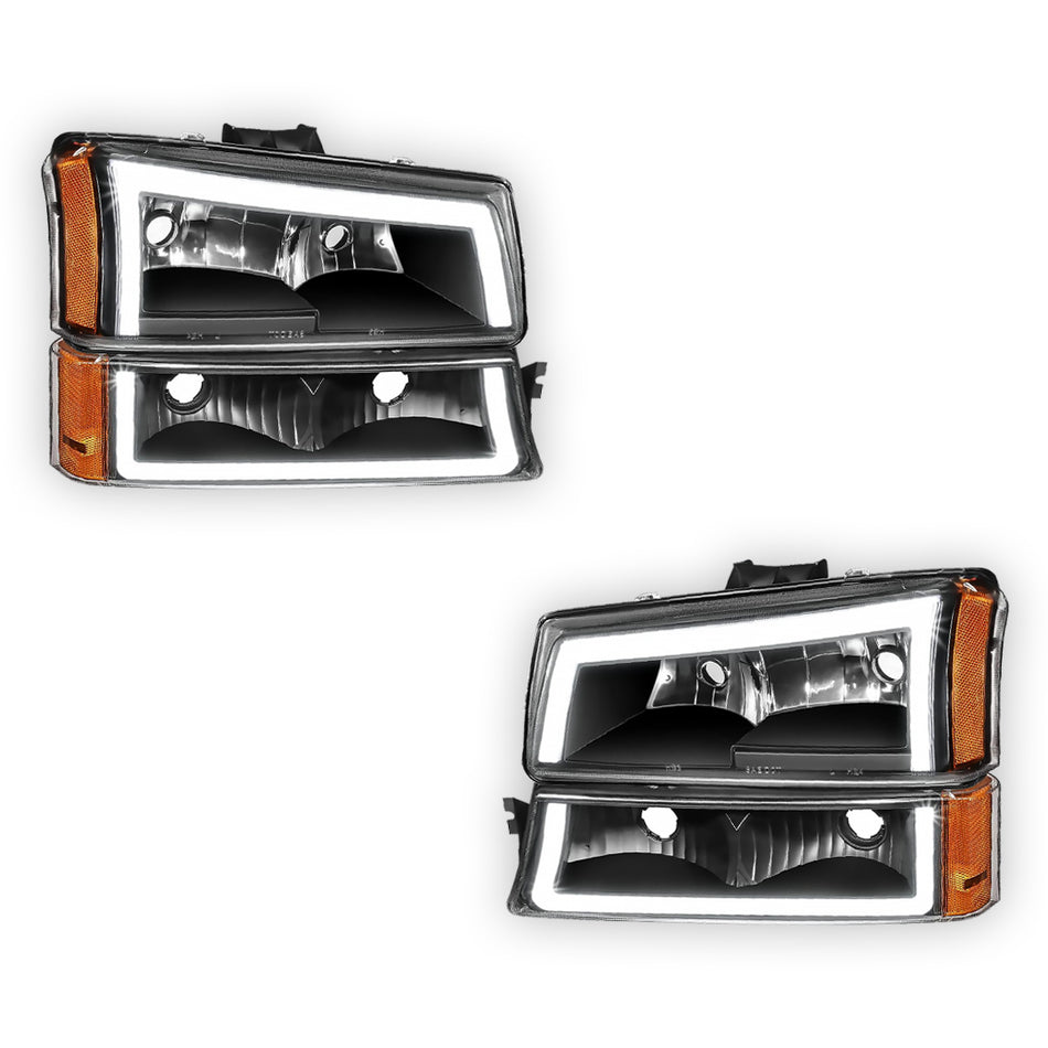 Chevrolet Silverado 3500 Classic LS / LT / LTZ (2007) LED DRL Replacement Headlights LH + RH