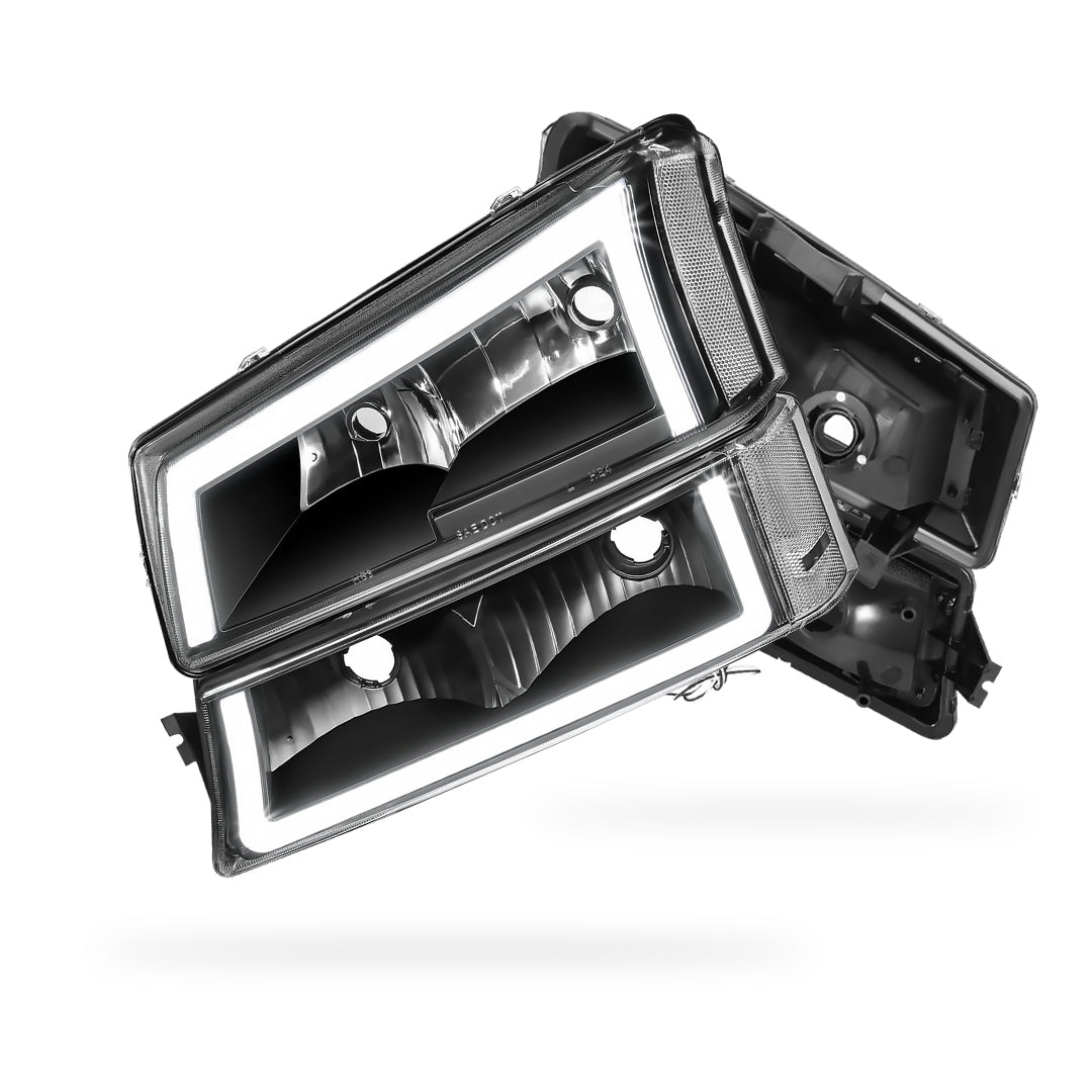 Chevrolet Silverado 3500 Classic LS / LT / LTZ (2007) LED DRL Replacement Headlights LH + RH