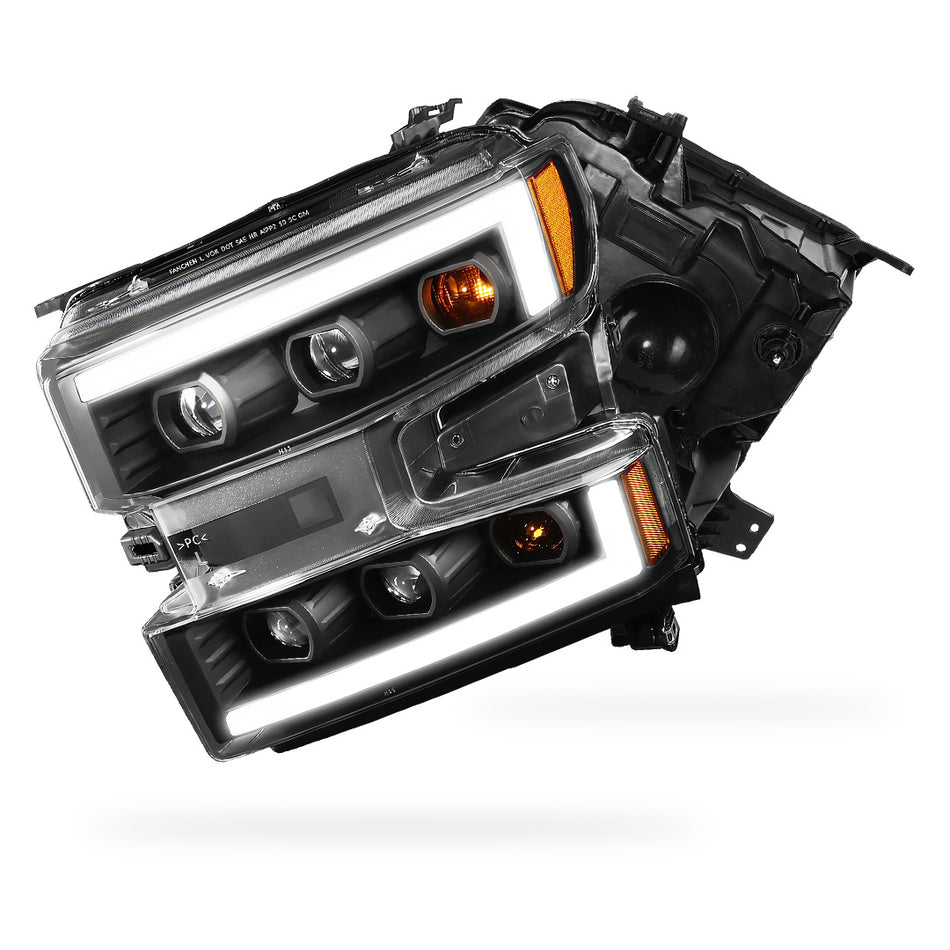 Chevrolet Silverado 1500 Custom / Custom Trail Boss / WT (2019 - 2021) L-LED DRL Replacement Headlights LH + RH