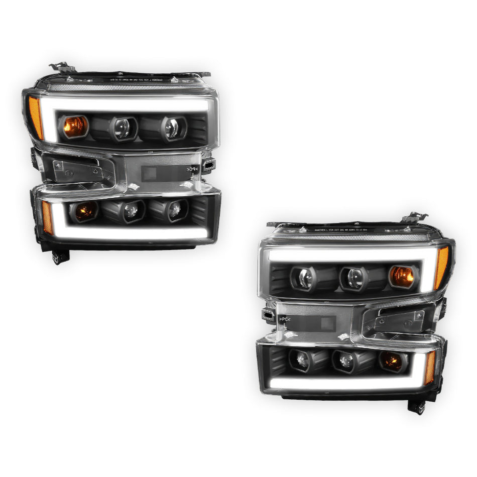 Chevrolet Silverado 1500 Custom / Custom Trail Boss / WT (2019 - 2021) L-LED DRL Replacement Headlights LH + RH