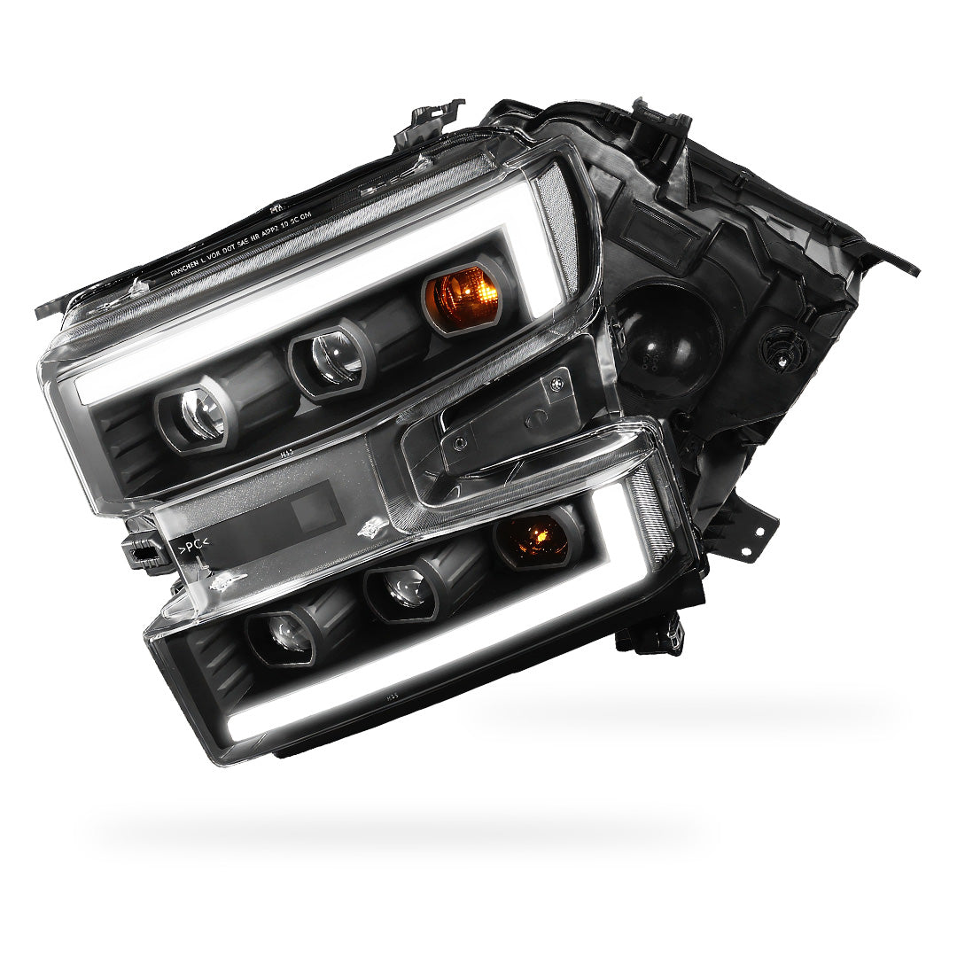 Chevrolet Silverado 1500 Custom / Custom Trail Boss / WT (2019 - 2021) L-LED DRL Replacement Headlights LH + RH