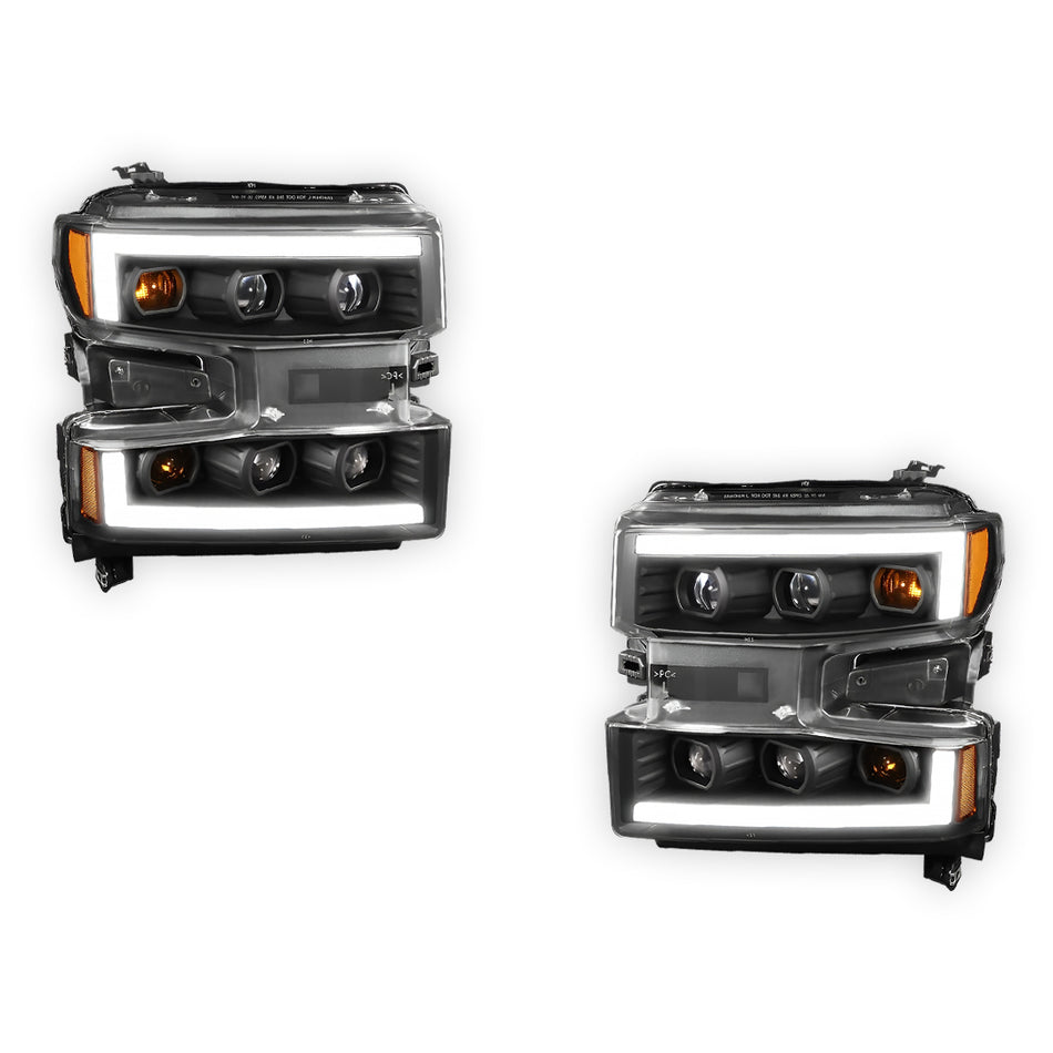 Chevrolet Silverado 1500 LTD Custom / Custom Trail Boss / WT (2022) L-LED DRL Replacement Headlights LH + RH