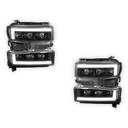 Chevrolet Silverado 1500 LTD Custom / Custom Trail Boss / WT (2022) L-LED DRL Replacement Headlights LH + RH