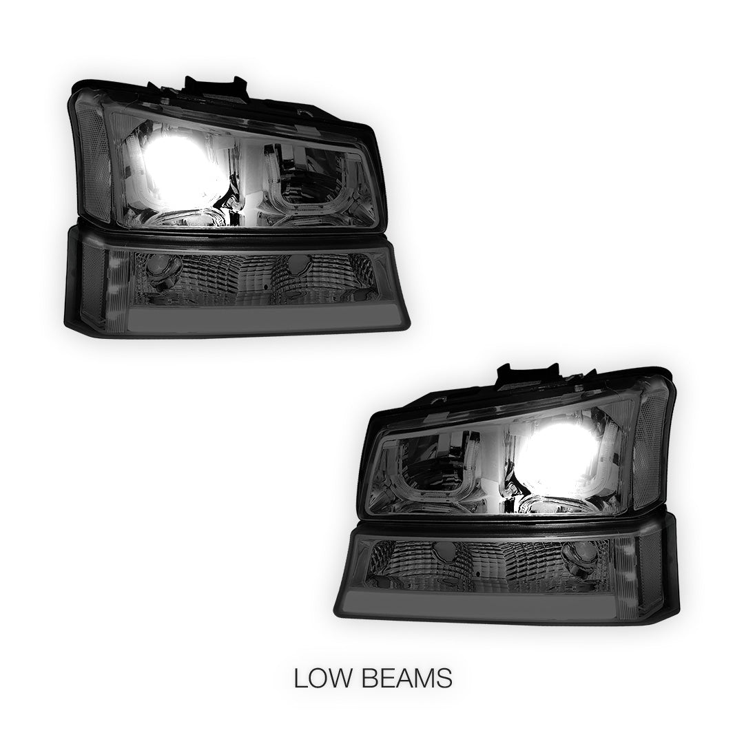 Chevrolet Avalanche 1500 LS / LT (2003 - 2006) J-Halo LED DRL Headlights LH + RH