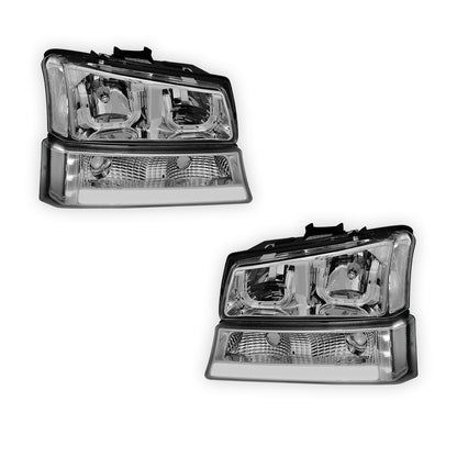Chevrolet Silverado 3500 LS / LT (2003 - 2006) J-Halo LED DRL Headlights LH + RH