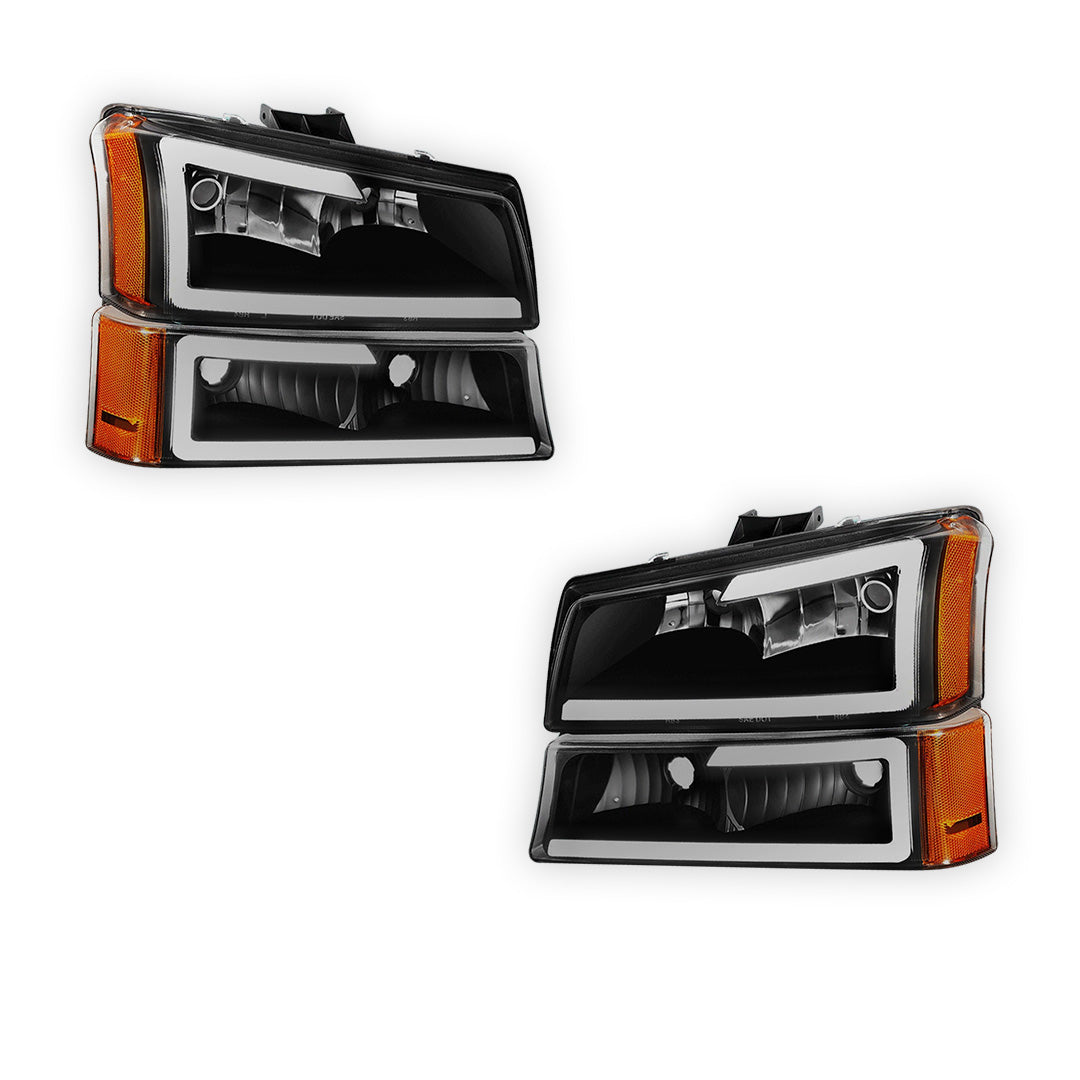 Chevrolet Avalanche 1500 LS / LT (2003 - 2006) LED DRL Bar Headlights LH + RH