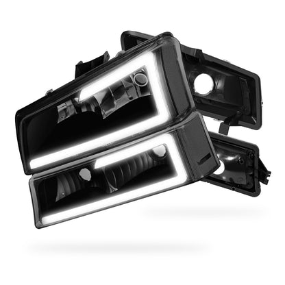 Chevrolet Avalanche 1500 LS / LT (2003 - 2006) LED DRL Bar Headlights LH + RH