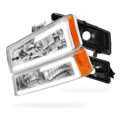 Chevrolet Avalanche 1500 LS / LT (2003 - 2006) LED DRL Bar Headlights LH + RH