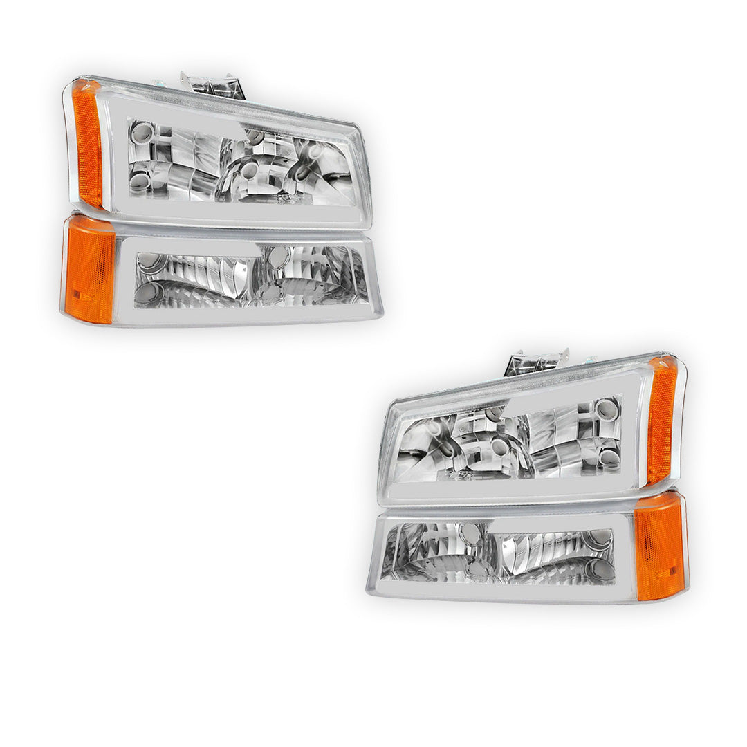 Chevrolet Avalanche 1500 LS / LT (2003 - 2006) LED DRL Bar Headlights LH + RH
