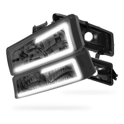 Chevrolet Avalanche 1500 LS / LT (2003 - 2006) LED DRL Bar Headlights LH + RH