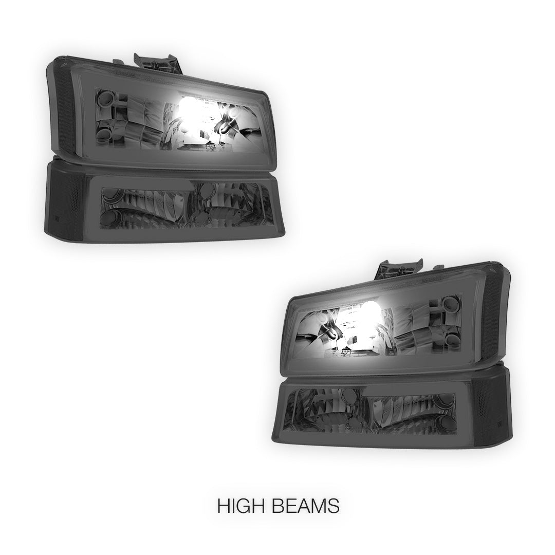 Chevrolet Avalanche 1500 LS / LT (2003 - 2006) LED DRL Bar Headlights LH + RH