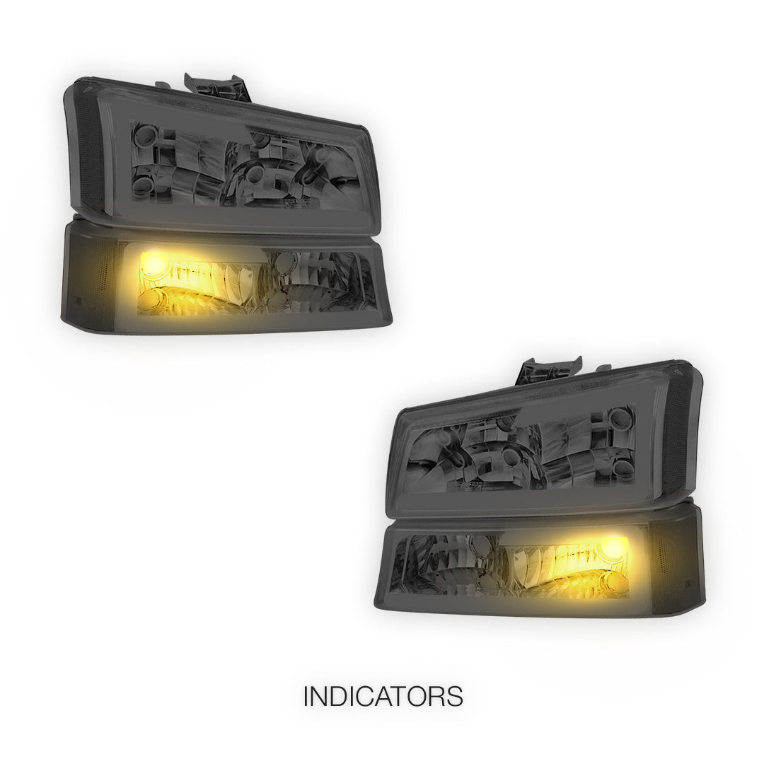 Chevrolet Avalanche 1500 LS / LT (2003 - 2006) LED DRL Bar Headlights LH + RH