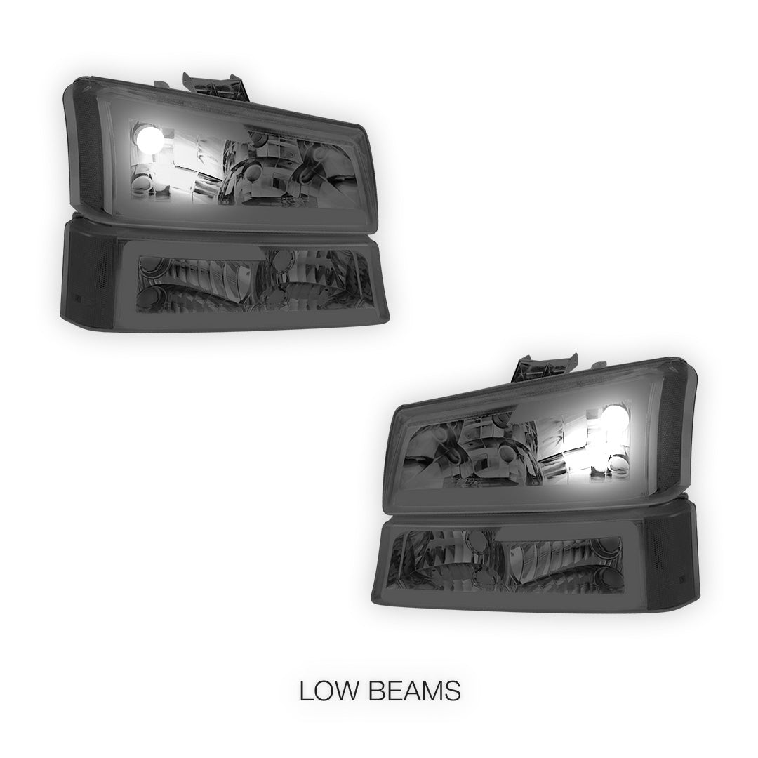 Chevrolet Avalanche 1500 LS / LT (2003 - 2006) LED DRL Bar Headlights LH + RH