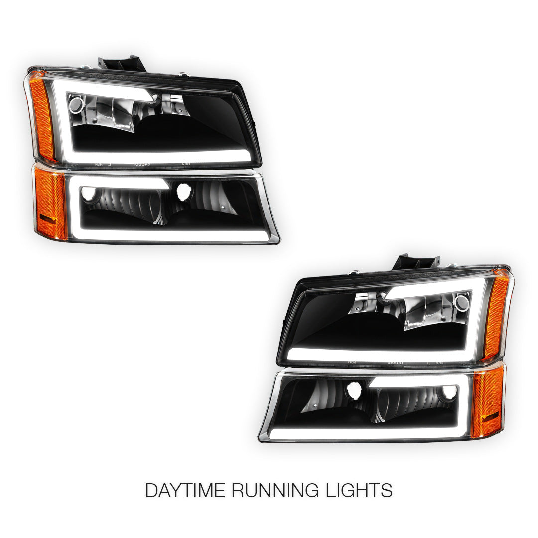 Chevrolet Silverado 1500 LS / LT / SS (2003 - 2006) LED DRL Bar Headlights LH + RH