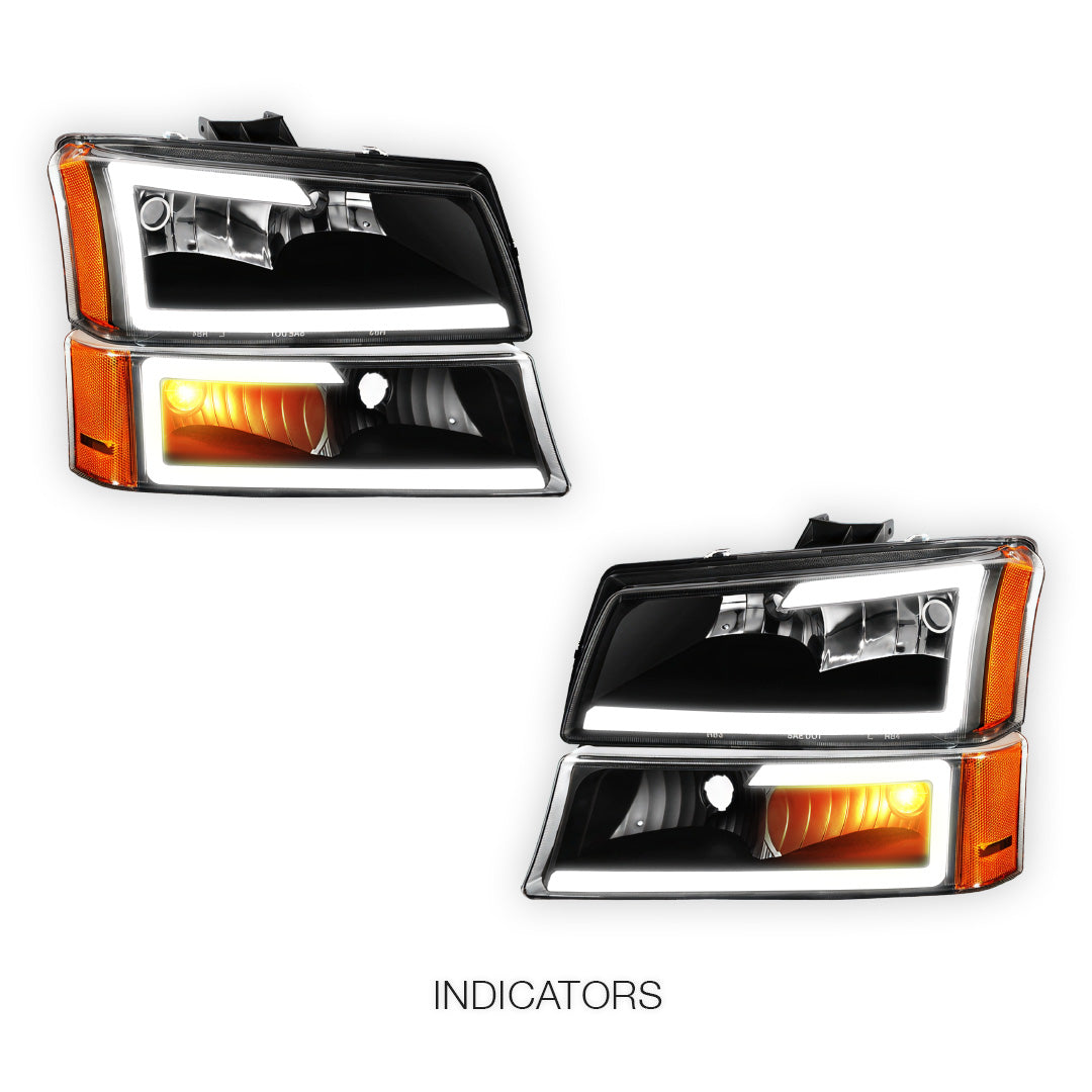 Chevrolet Silverado 1500 LS / LT / SS (2003 - 2006) LED DRL Bar Headlights LH + RH