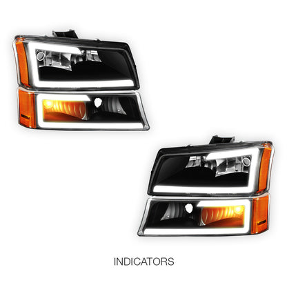 Chevrolet Silverado 1500 LS / LT / SS (2003 - 2006) LED DRL Bar Headlights LH + RH
