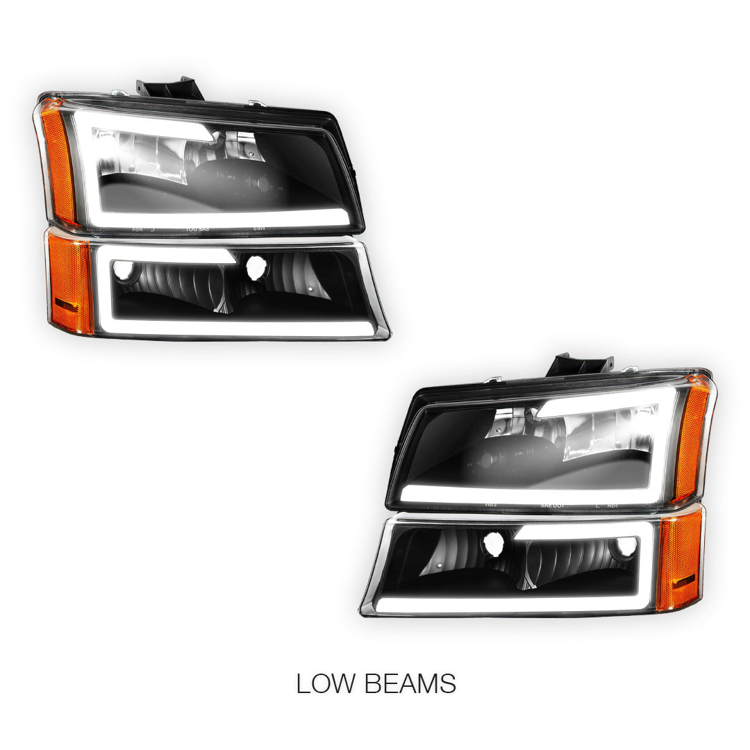 Chevrolet Silverado 1500 LS / LT / SS (2003 - 2006) LED DRL Bar Headlights LH + RH