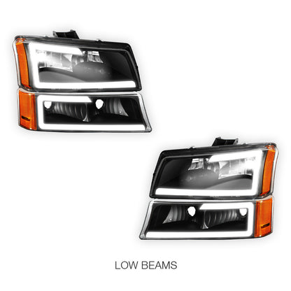 Chevrolet Silverado 1500 LS / LT / SS (2003 - 2006) LED DRL Bar Headlights LH + RH