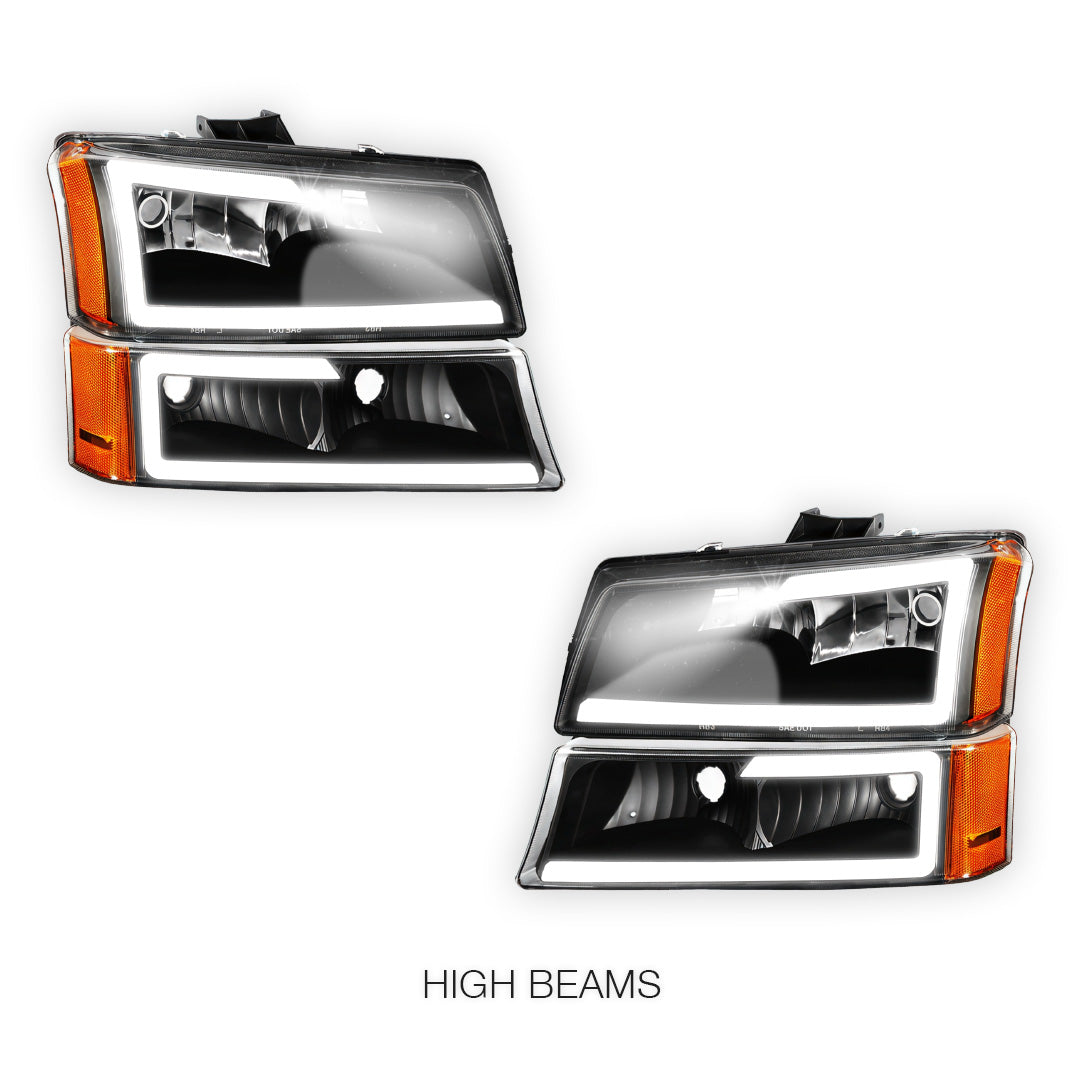 Chevrolet Silverado 1500 LS / LT / SS (2003 - 2006) LED DRL Bar Headlights LH + RH