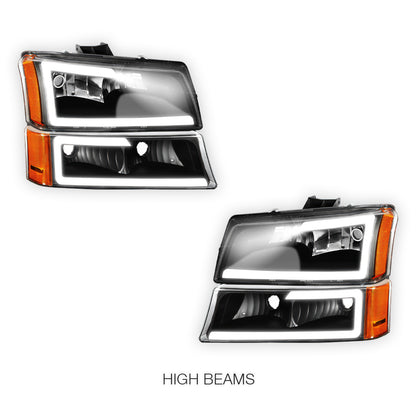 Chevrolet Silverado 1500 LS / LT / SS (2003 - 2006) LED DRL Bar Headlights LH + RH