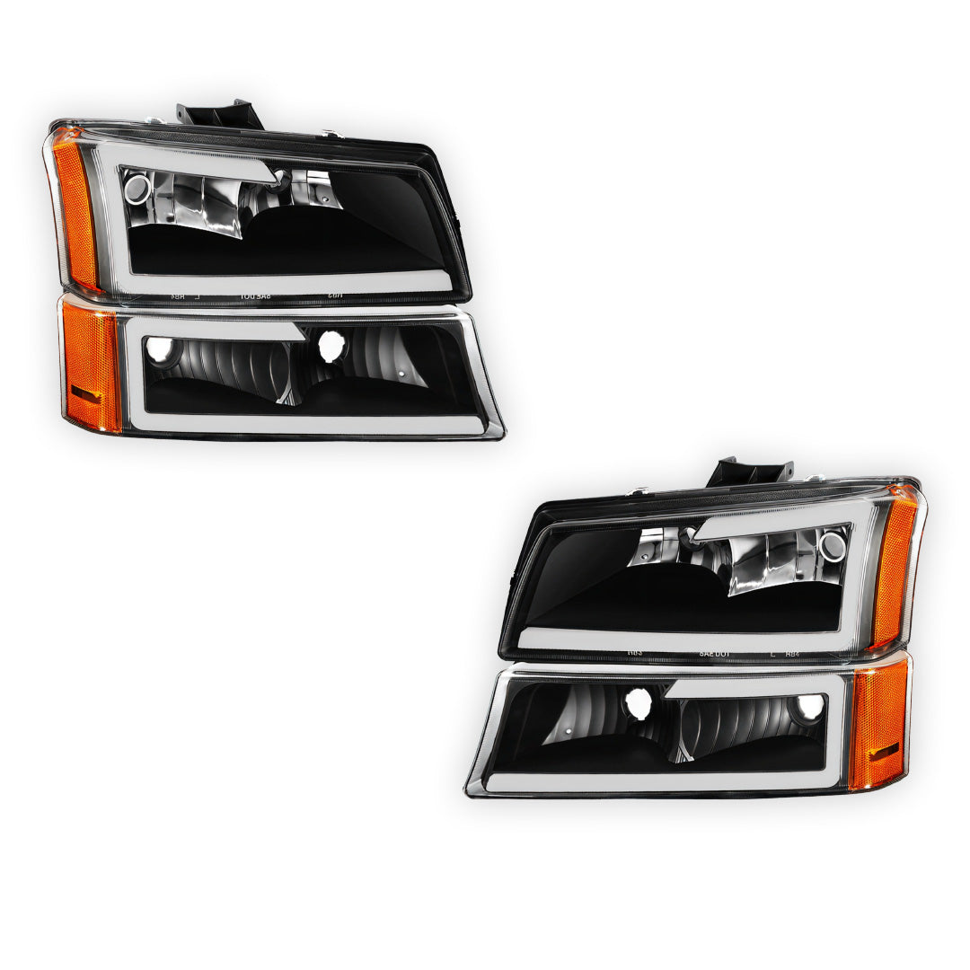 Chevrolet Silverado 1500 LS / LT / SS (2003 - 2006) LED DRL Bar Headlights LH + RH