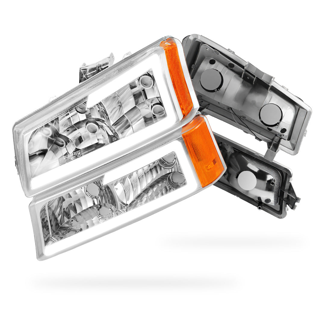 Chevrolet Silverado 1500 LS / LT / SS (2003 - 2006) LED DRL Bar Headlights LH + RH