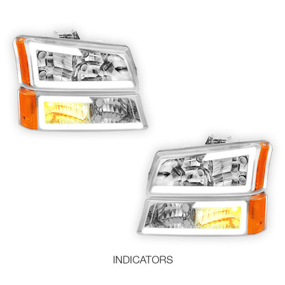 Chevrolet Silverado 1500 LS / LT / SS (2003 - 2006) LED DRL Bar Headlights LH + RH
