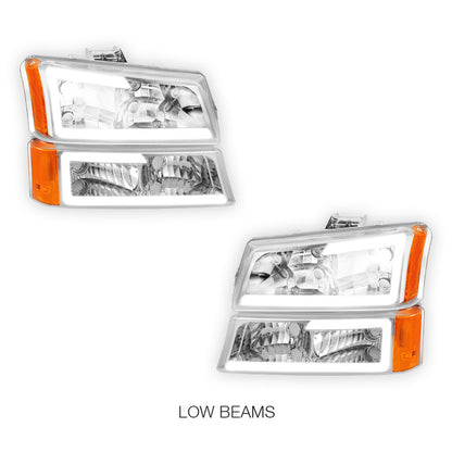 Chevrolet Silverado 1500 LS / LT / SS (2003 - 2006) LED DRL Bar Headlights LH + RH