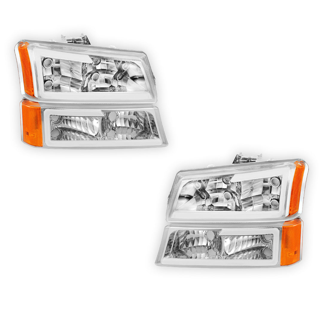 Chevrolet Silverado 1500 LS / LT / SS (2003 - 2006) LED DRL Bar Headlights LH + RH
