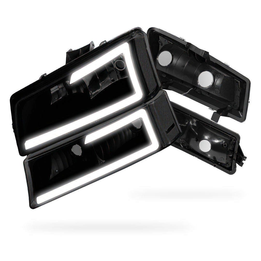 Chevrolet Silverado 1500 LS / LT / SS (2003 - 2006) LED DRL Bar Headlights LH + RH