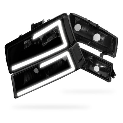 Chevrolet Silverado 1500 LS / LT / SS (2003 - 2006) LED DRL Bar Headlights LH + RH