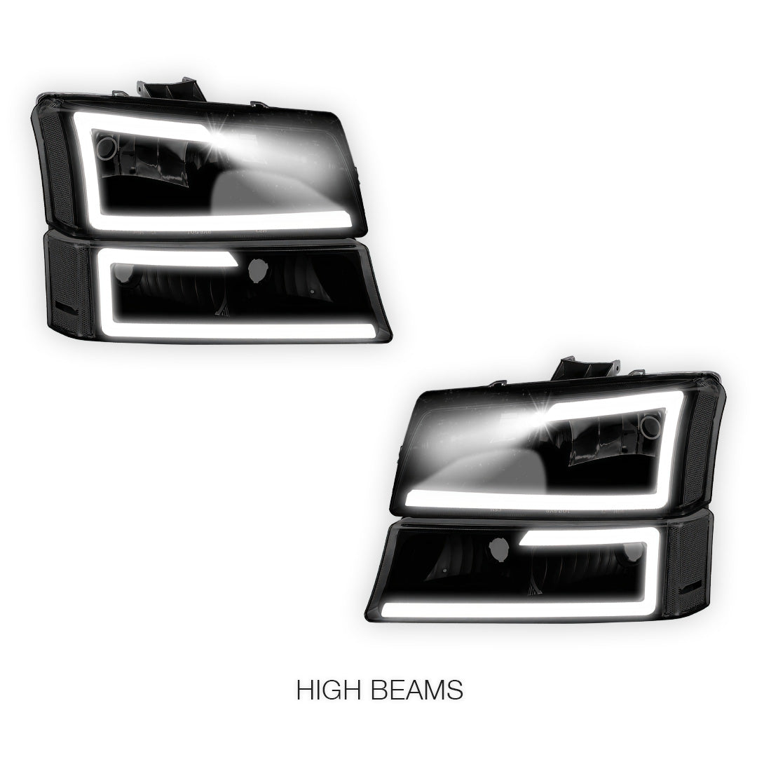 Chevrolet Silverado 1500 LS / LT / SS (2003 - 2006) LED DRL Bar Headlights LH + RH
