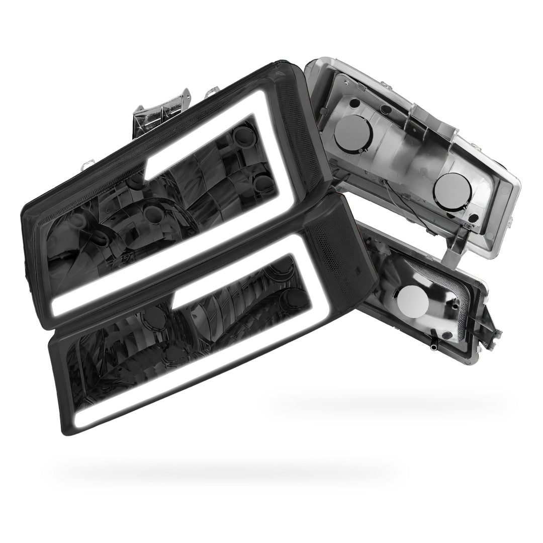 Chevrolet Silverado 1500 LS / LT / SS (2003 - 2006) LED DRL Bar Headlights LH + RH