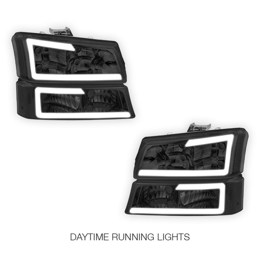 Chevrolet Silverado 1500 LS / LT / SS (2003 - 2006) LED DRL Bar Headlights LH + RH
