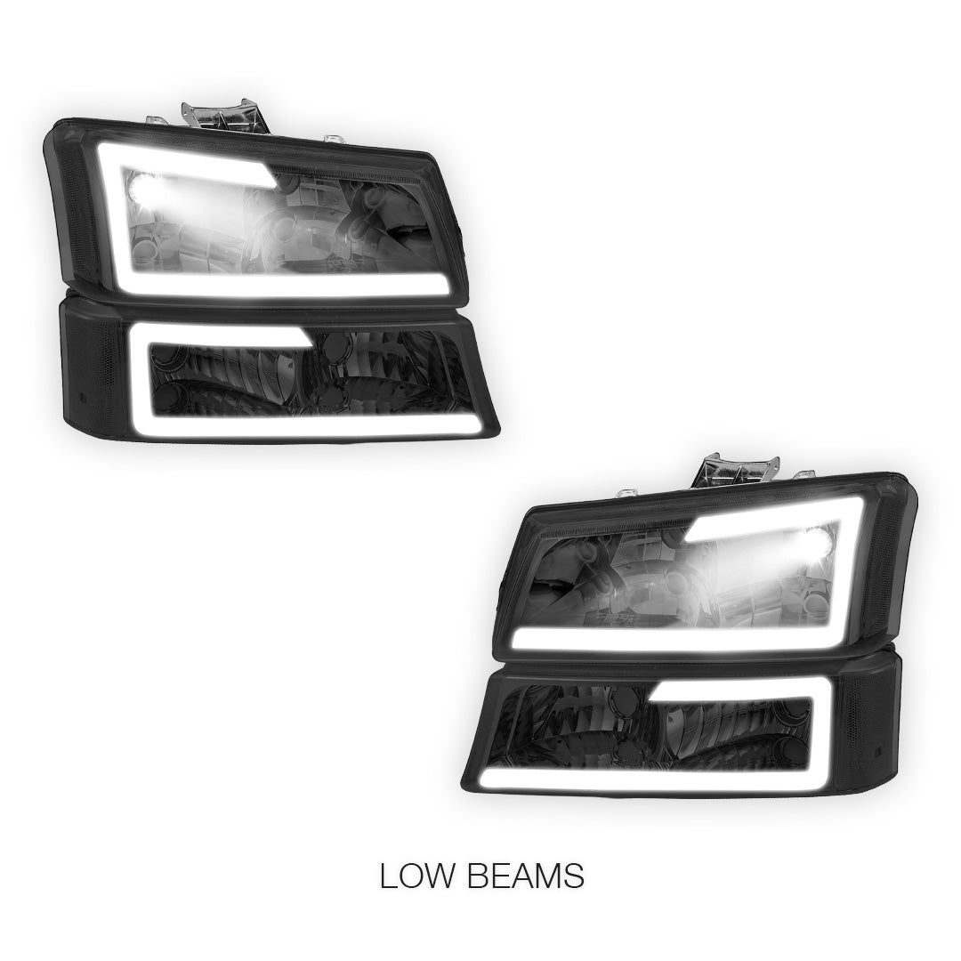 Chevrolet Silverado 1500 LS / LT / SS (2003 - 2006) LED DRL Bar Headlights LH + RH