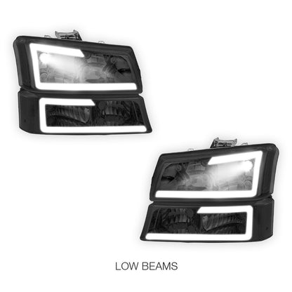 Chevrolet Silverado 1500 LS / LT / SS (2003 - 2006) LED DRL Bar Headlights LH + RH