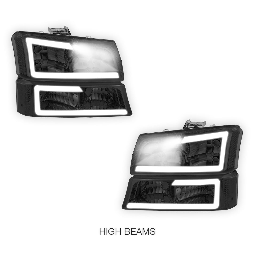 Chevrolet Silverado 1500 LS / LT / SS (2003 - 2006) LED DRL Bar Headlights LH + RH