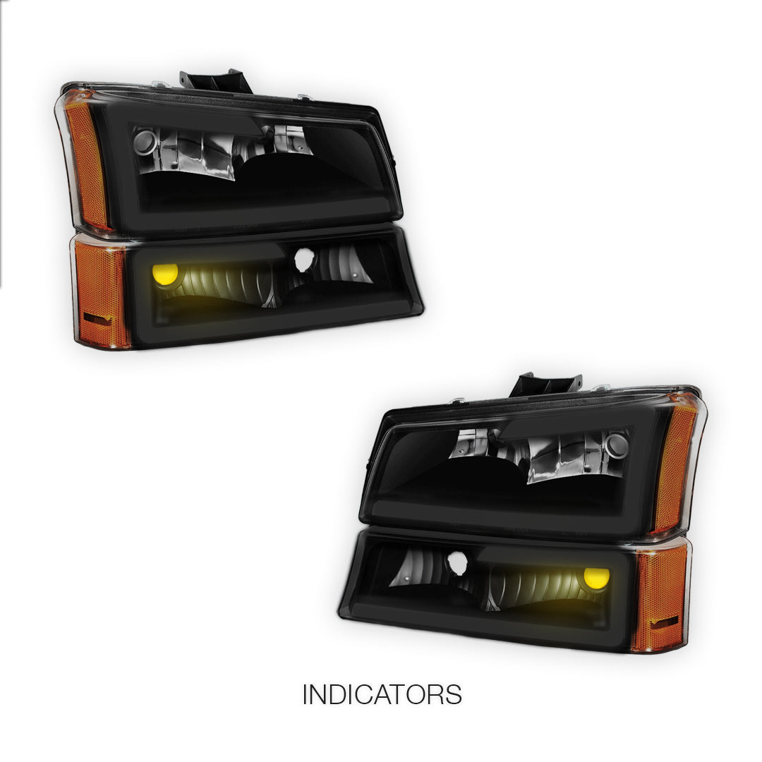 Chevrolet Silverado 2500 LS / LT (2003 - 2006) LED DRL Bar Headlights LH + RH