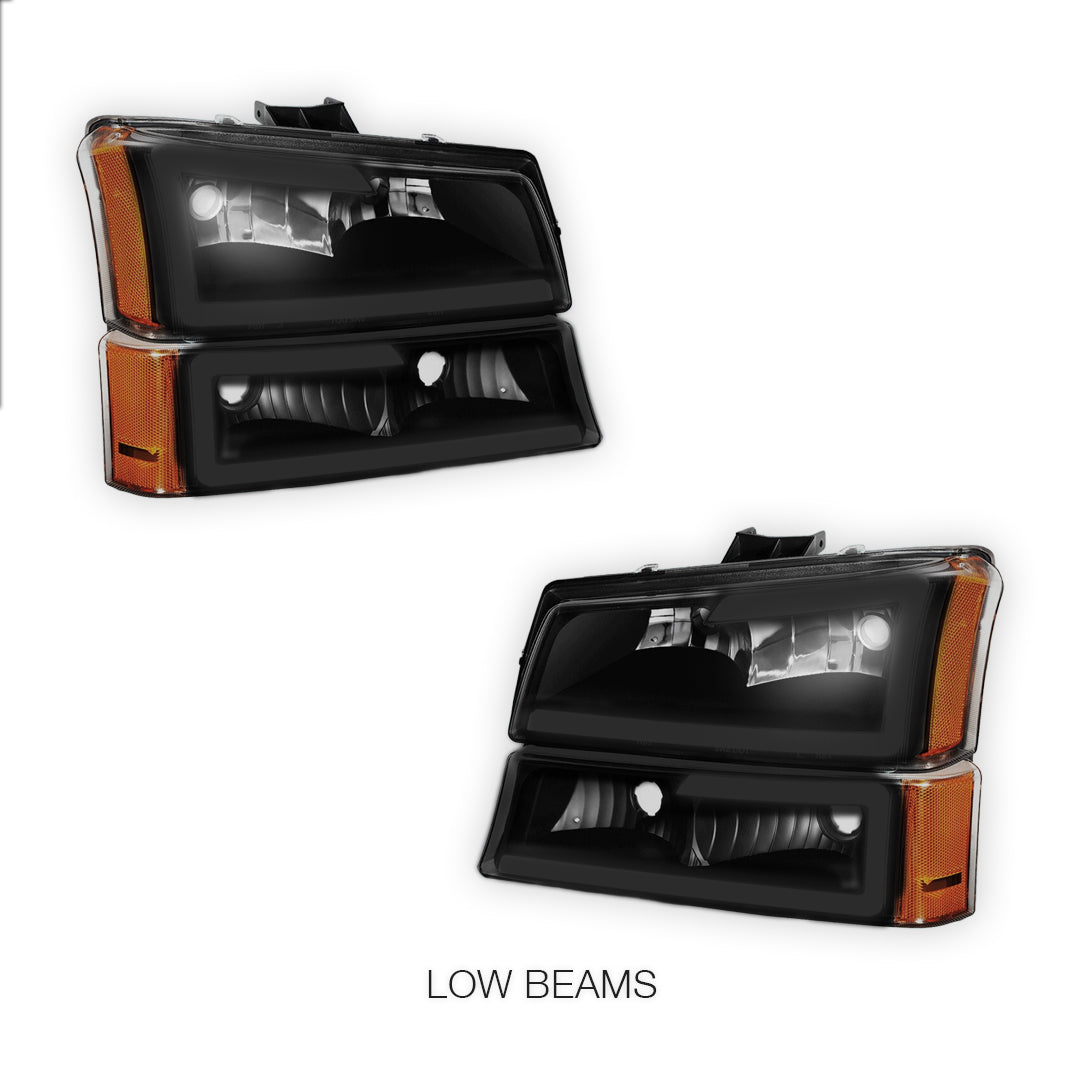 Chevrolet Silverado 2500 LS / LT (2003 - 2006) LED DRL Bar Headlights LH + RH