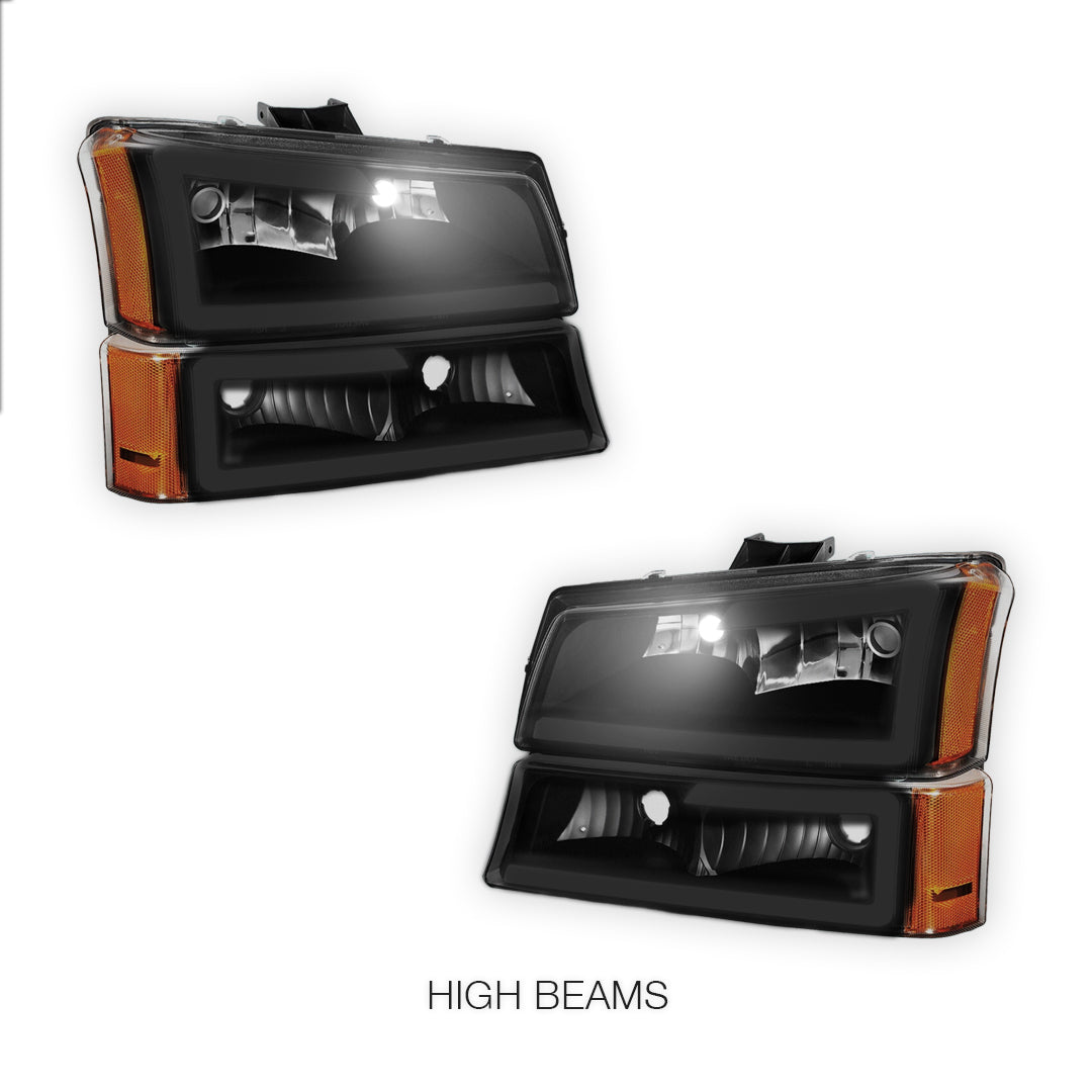 Chevrolet Silverado 2500 LS / LT (2003 - 2006) LED DRL Bar Headlights LH + RH