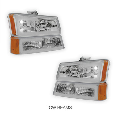 Chevrolet Silverado 2500 LS / LT (2003 - 2006) LED DRL Bar Headlights LH + RH